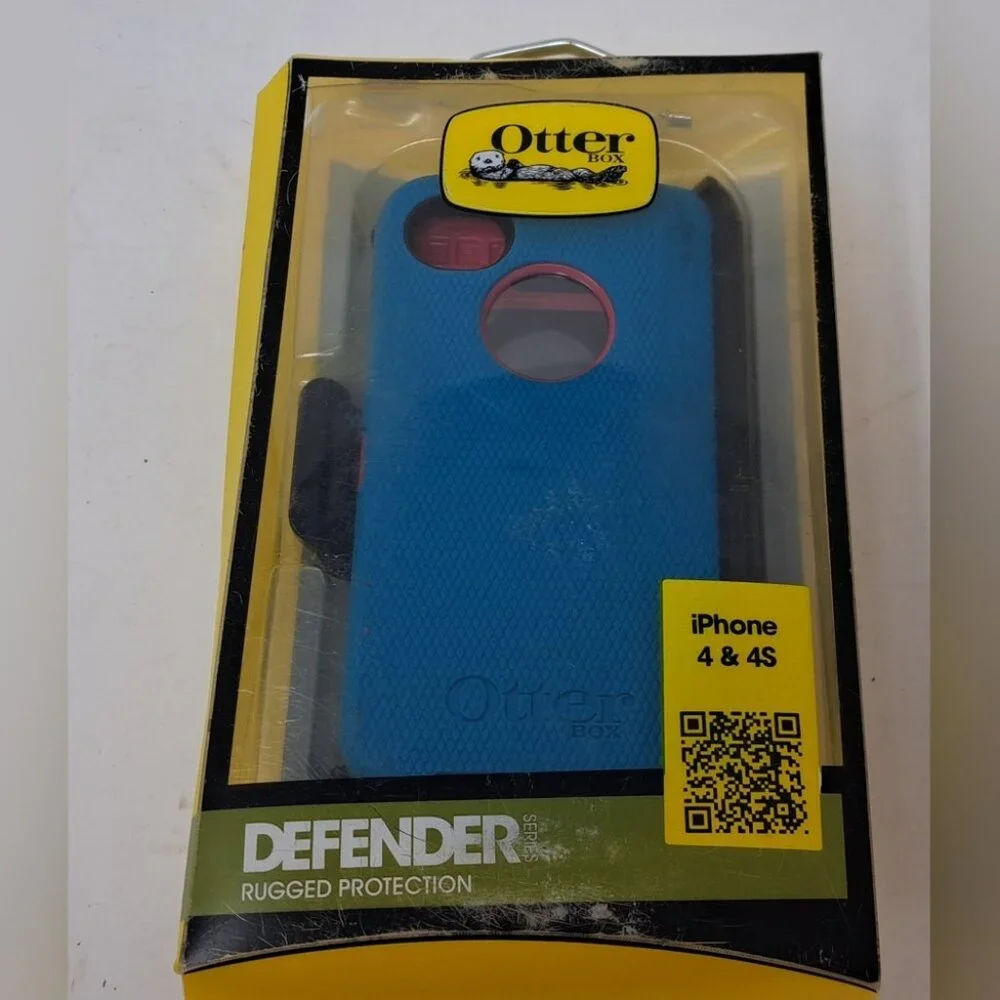 NIB Otter Box Defender Rugged Protection iPhone 4/4S Case Blue Teal Belt Clip